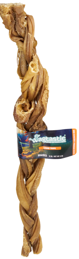 12 inch braided lamb tripe stick